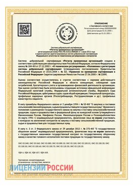 Приложение к сертификату для ИП Чапаевск Сертификат СТО 03.080.02033720.1-2020